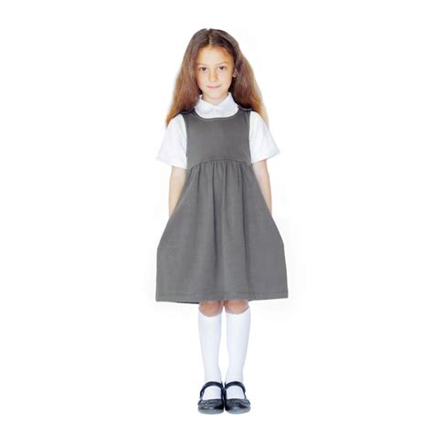 Pure Cotton School Uniform Grey Jersey School Pinafore Ecooutfitters