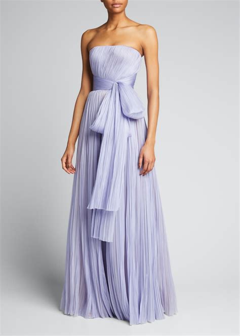 J Mendel Pleated Bow Strapless Gown Bergdorf Goodman