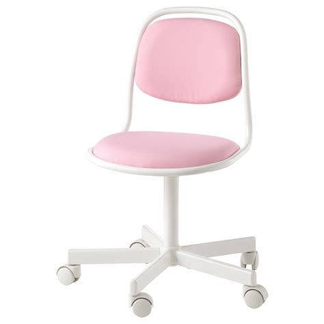 ÖRFJÄLL Chaise de bureau enfant, blanc, Vissle rose  IKEA