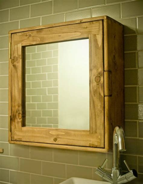Bathroom Medicine Mirror Cabinet Rustic Natural Wood Wall Etsy Uk Wood Wall Bathroom
