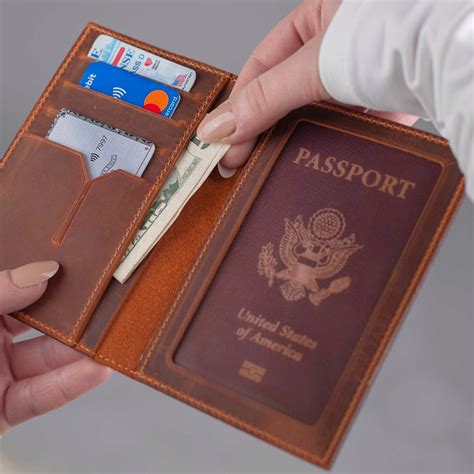 Leather Passport Holder Personalize Leather Passport Cover Travel