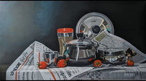 Realistic Painting In Acrylic Painting Newspaper Youtube