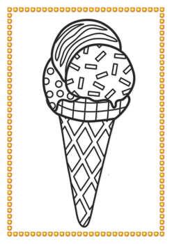 Summer Ice Cream Cone Zentangle No Prep Coloring Page By Pooley