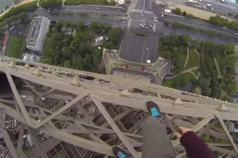 death defying daredevil films himself on gopro climbing the eiffel tower without ropes irish