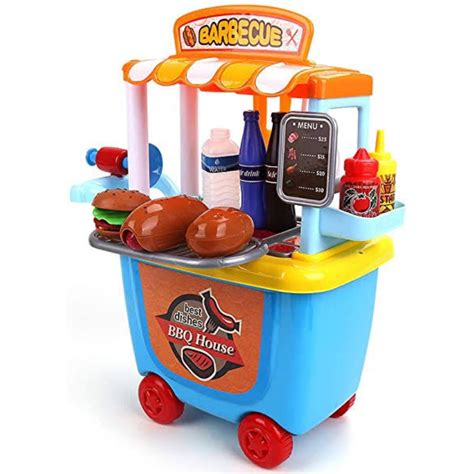 Kids Play Food And Ice Cream Truck Toy Cart Zincera