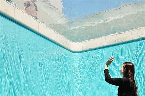 Illusory Swimming Pool That Seems To Be Filled By Water Fine Art