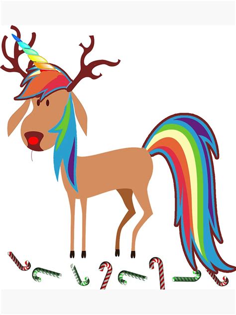 Unicorn Reindeer Christmas Xmas Magical T Shirt Magnet By Pcreations