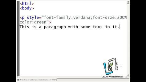 How To Set The Font Font Size And Font Color Of Text In The Html
