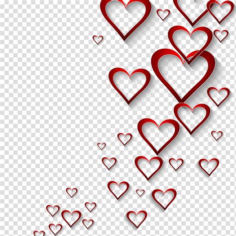 Red Hearts Valentines Day Heart Hearts Background Transparent