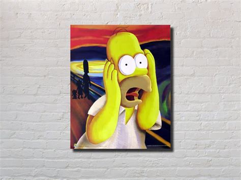 Homer Simpson The Scream The Simpsons Vintage Poster Canvas Wall