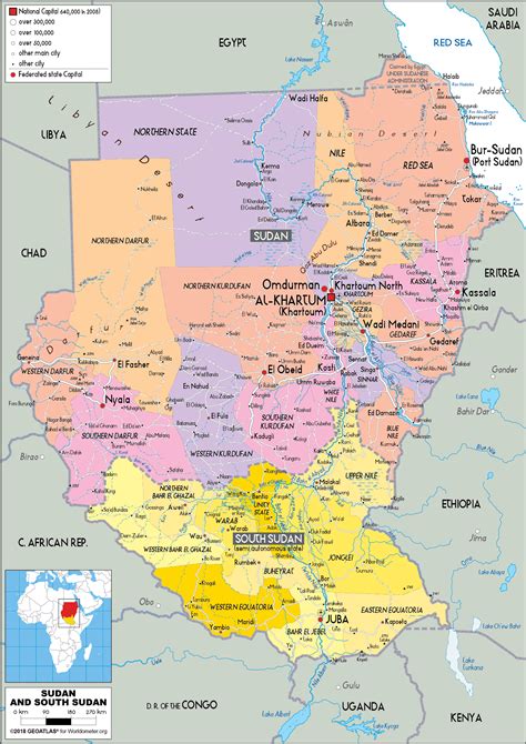 South Sudan Map Political Worldometer
