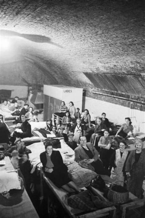 Civilians Taking Shelter From Air Raid London 1940 London Blitz Air