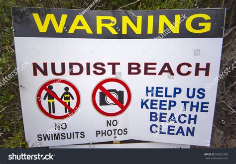 Nudist Beach Sign Nude Beach Stock Photo Shutterstock