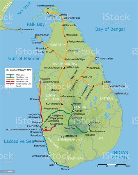 Sri Lanka Railway Map Stock Illustration Download Image Now Istock