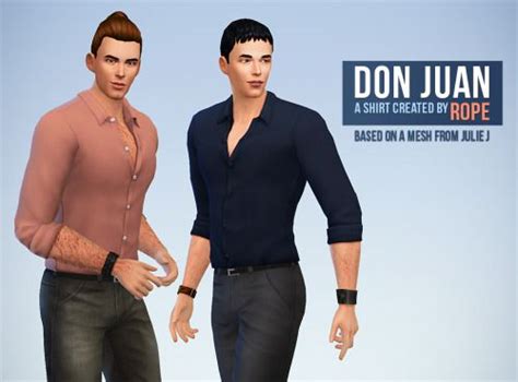 Stylish Don Juan Button Up Shirt For Sims 4