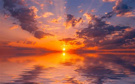 Download Sunset Clouds Sea Nature Adorable View