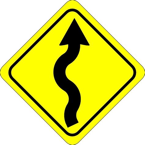 Curvy Road Ahead Sign Clip Art Free Vector In Open Office Drawing Svg