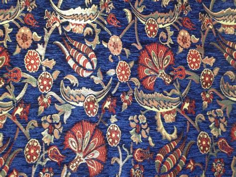 Chenille Jacquard Upholstery Fabric Floral Fabric With Tulip Etsy