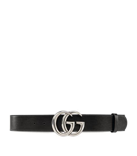 Womens Gucci Black Leather Gg Marmont Belt Harrods Uk