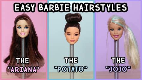 5 Easy Barbie Doll Hairstyles Tutorial Youtube