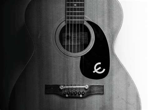 Epiphone Acoustic Guitar In Black And White Photograph By Bill Cannon