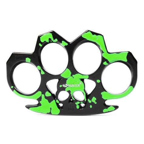 Green Skull Knuckle Duster Green Splatter Knuckles Green Skull