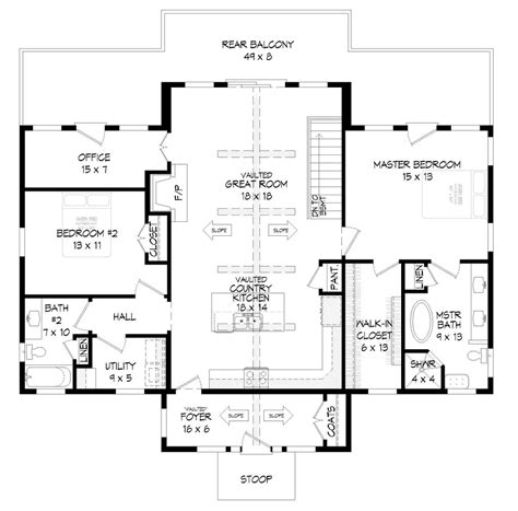 Country Style House Plan 2 Beds 2 Baths 1586 Sqft Plan 932 363