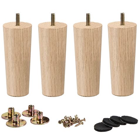 Buy 8 Inch 20cm Wooden Furniture Legs La Vane Set Of 4 Solid Wood