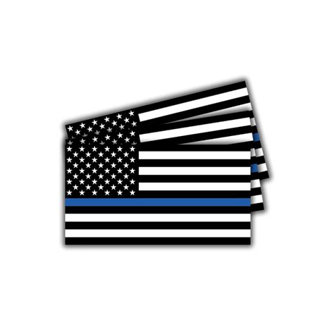Black And White Back The Blue American Flag Stickers 3 Pack Dfw