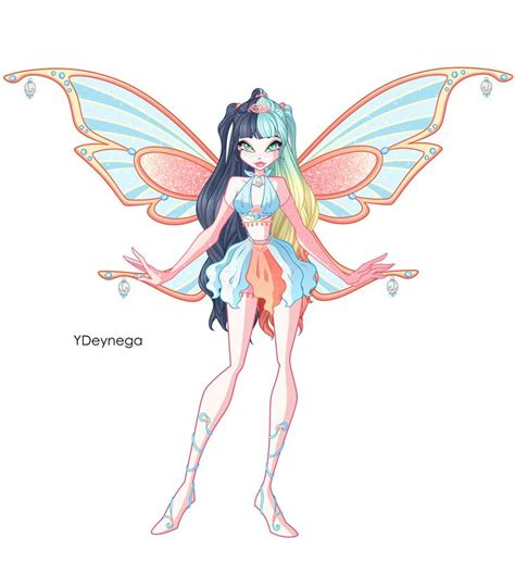 A Drawing Of A Fairy With Wings And A Body In The Shape Of A Butterfly