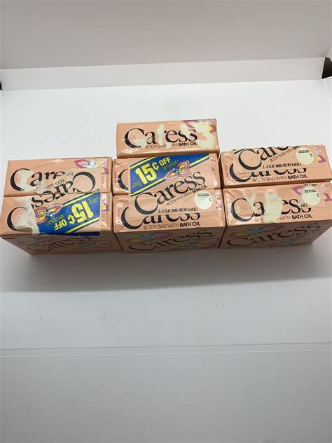 7 Bars Of Vintage Caress Body Bar Soap With Bath Oil 475 Oz Lever