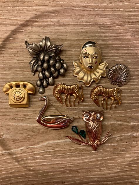Vintage Lot 8 Broches Broches Pins Broches Figurales Pins Etsy