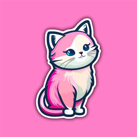 Premium Vector Cute Happy Cat Vector Sticker