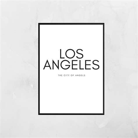 Los Angeles Print City Of Angeles Los Angeles Wall Art La Print La