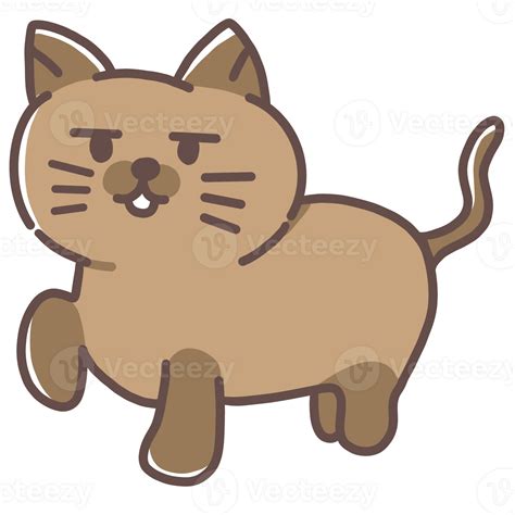 Brown Cat Walking Cartoon 34486770 Png
