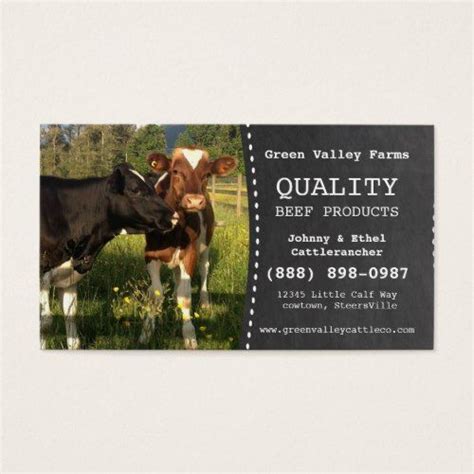 Beef Producer Cattle Farm Business Card Beef Farming Cattle Farming
