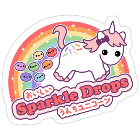 Unicorn Poop Stickers By Sugarhai Redbubble