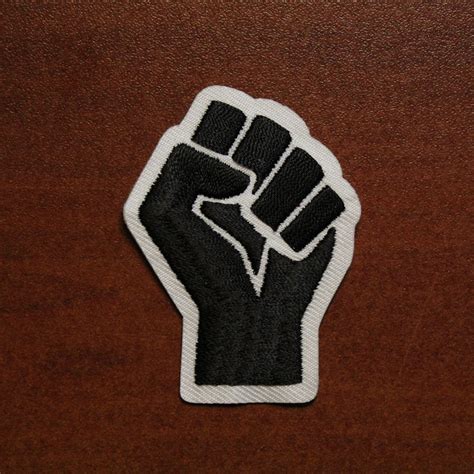 Black Power Fist Embroidered Iron On Patch Black Lives Matter Etsy