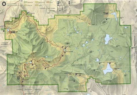 Mapa Del Parque Nacional Volcánico De Lassen California Estados