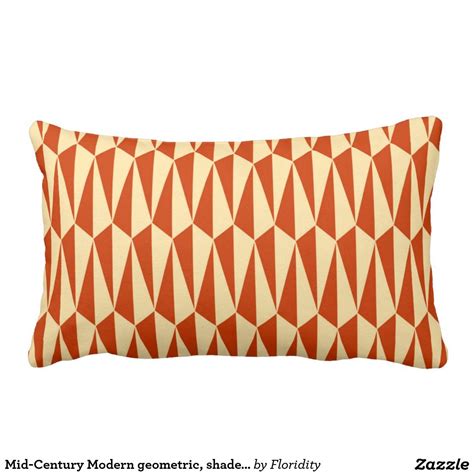 Mid Century Modern Geometric Shades Of Orange Lumbar Pillow Zazzle
