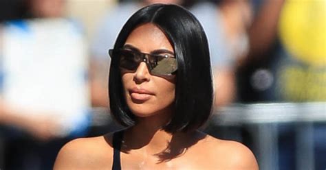 Kim Kardashian Flashes The Flesh In Skintight Outfit Resembling Body