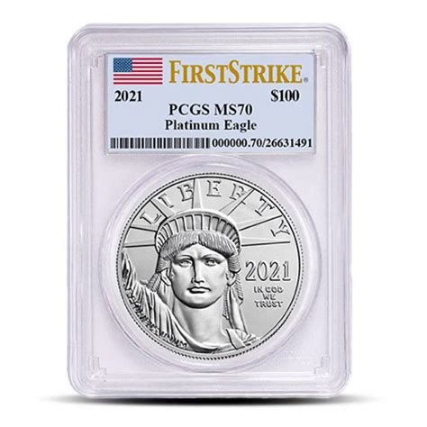2021 1 Oz Platinum American Eagle Coins Pcgs Ms70 Fs