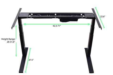 Rise Up Electric Adjustable Height Width Standing Desk Legs Frame Base