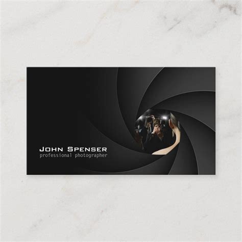 Black Business Card Square Business Card Photography Work