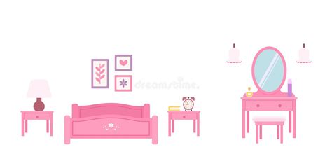 Girl Pink Bedroom Room Night Stock Illustrations 116 Girl Pink