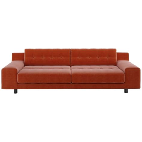 Habitat Hendricks Velvet 4 Seater Sofa Orange By Argos