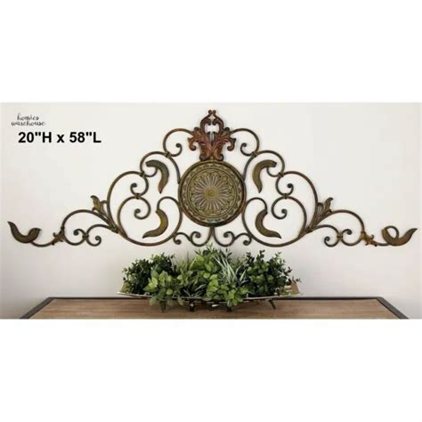 Tuscan Wall Metal Grille Decor Art Scroll Wrought Large Rustic Plaque