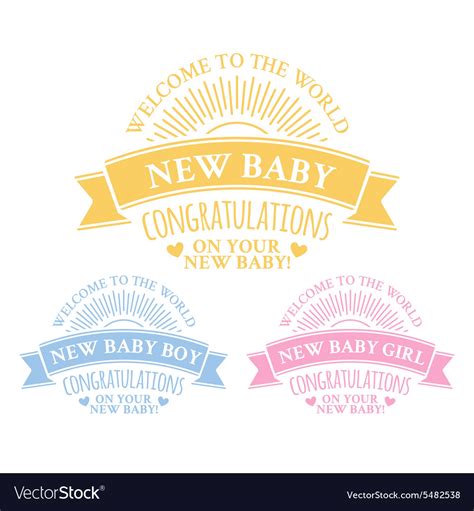 Blue And Pink Badges For Newborn Royalty Free Vector Image