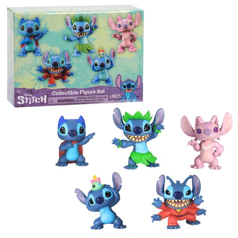 Disneys Lilo And Stitch Collectible Stitch Figure Set 5 Pieces