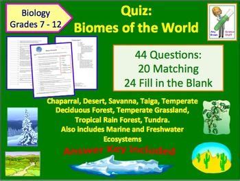 Ecology Quiz Biomes Of The World This Document Can Be Used As A Quiz